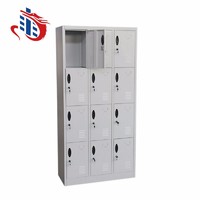 Small compartment storage station coin operated steel lockers 12 door