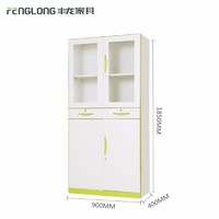 New design modern glass display file cabinet 4 door storage cabinet with 2 drawers