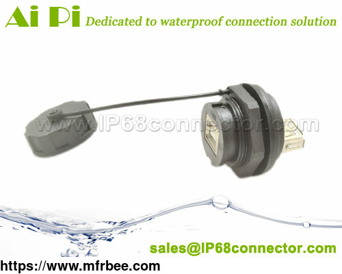 usb_waterproof_connector_panel_mount_with_protective_cap
