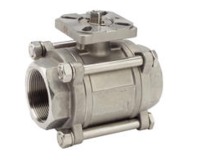 Full Bore Three Piece Casted Stainless Steel Ball Valve with Threaded Ends or Butt Weld PN 63