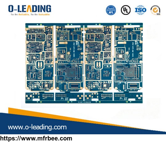 14layer_hdi_pcb_with_bga_2_4mm_board_thickness_blue_solermask_surface_finished_by_immersion_gold