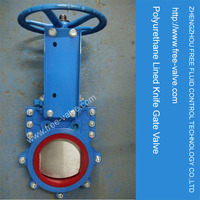 1 piece replaceable liner in Polyurethane Knife Gate Valve for mining slurry