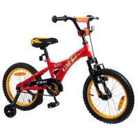 Tauki Twister 16 inch Kid Bike, for Boys, Sport Style, Cool Flame Pattern, Red