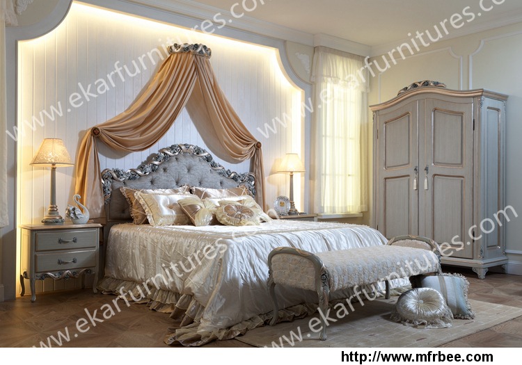 rose_decoration_vintage_french_wood_double_bed