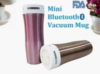stainless steel insulated vacuum bluetooth music speaker bottle mug