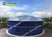 Center Enamel Provide Bolted Steel Biogas Storage Tanks With Single and Double Membrane Roofs