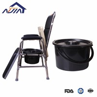 more images of Portable Commode Wheelchair Bedside Toilet Shower Chair