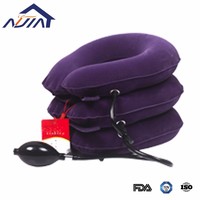 Portable multicolor full suede tripple tube inflatable cervical vertebra retractor