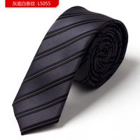 more images of Gray color white stripe polyester wedding ties