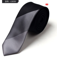 Multi-colors stripe polyester woven skinny tie