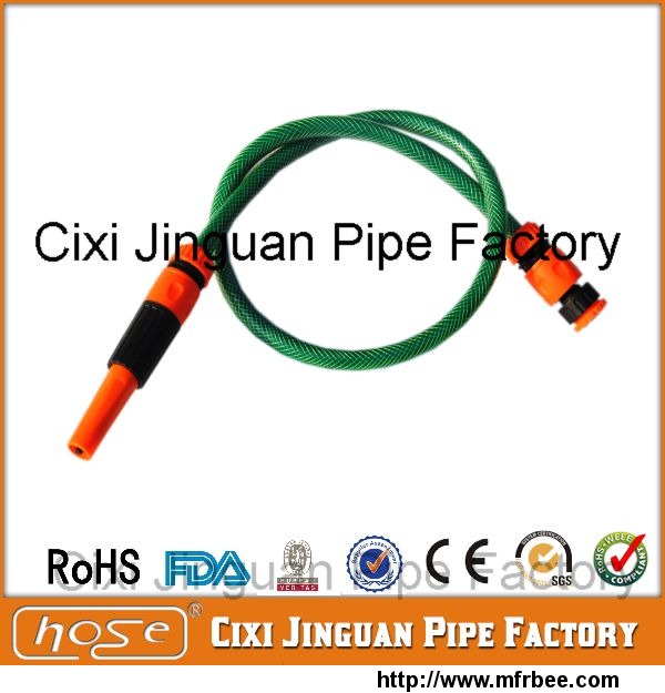 green_pvc_garden_hose_with_plastic_fittings
