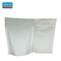 White kraft paper stand-up zipper bag