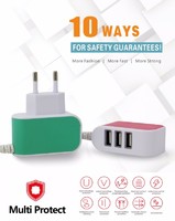 Latest multi plug travel wall charger 3 port multi-port usb charger from factory