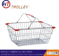 more images of metal  shopping basket with handles wholesale on website