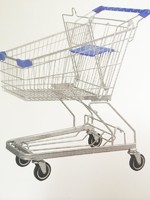 german style  metal shopping cart 4 wheel  with seat wholesale