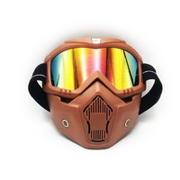 hot sale fashion style detachable motorcycle goggles with face mask motocross mountain bike racing goggles