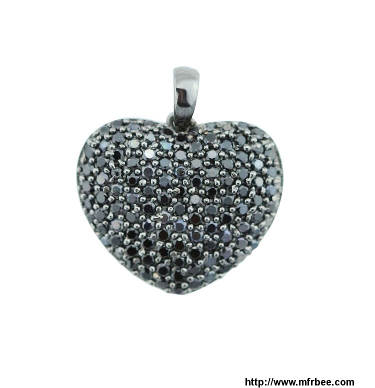 2015_manli_fashion_female_black_heart_shaped_crystal_pendant
