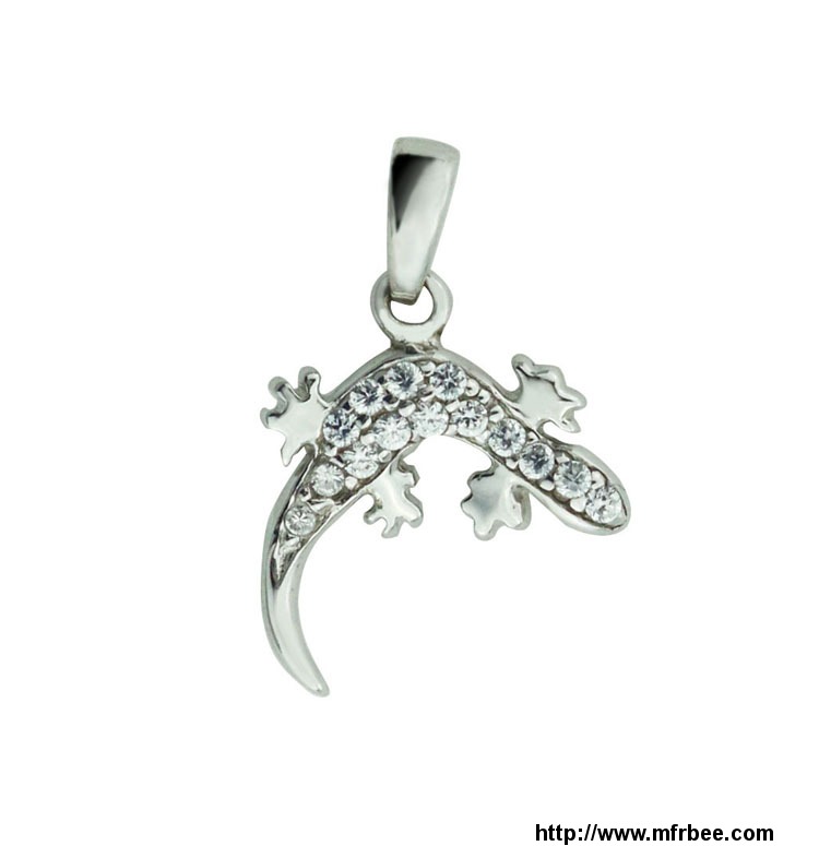 2015_manli_fashion_gecko_shaped_sterling_silver_pendant