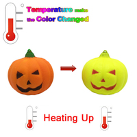 Kawaii Temperature Color Change Slow Rising Scented Squeeze Reliever Stress Toy Squishy Pumpkin