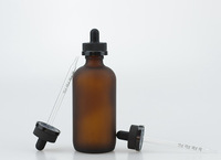more images of 5oz 150ml Amber Frosted Boston Bottle With 24-400 Child Proof Dropper Cap