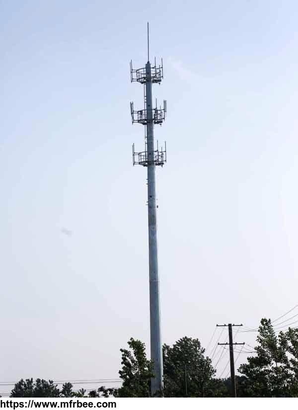 anti_wind_galvanized_single_tube_communication_tower