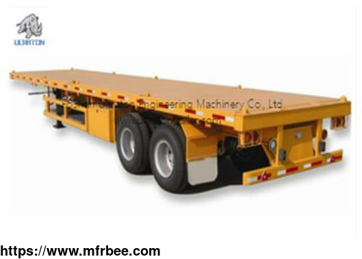 2_axles_20ft_flatbed_container_transport_semi_truck_trailer