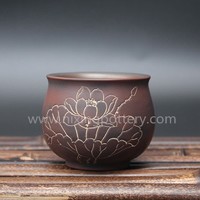 more images of Nixing Lotus Flower Tea Cup Handmade Tea Cup Set Clay Tea Cup