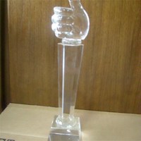 Glass Hand Trophy
