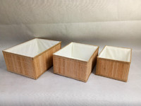 Bamboo box with fabric lining, Natural Bamboo Bin Eco-Friendly