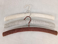 Fabric clothes hanger 2pcs/set, wood cloth hanger with linen fabric