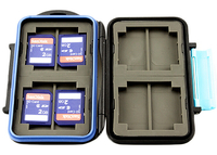 Waterproof Tough Memory Card Case fits 4 x CF, 8 x SD