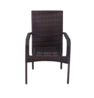 Cane armrest, single backrest, PE rattan home chair
