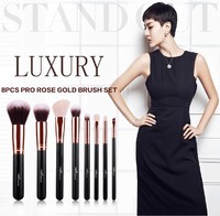 more images of MSQ PU leather 8 piece professional makeup brush set with bag