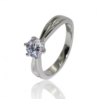 more images of LivingPal S925 Sterling Silver Round Cubic Zirconia Ring