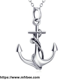 livingpal_sterling_silver_vintage_style_ship_rope_anchor_pendant_necklace_cable_chain_18_