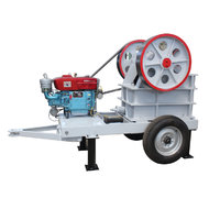 mobile diesel powered jaw crusher stone crushing machinery plant use