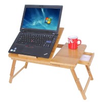 more images of Bamboo Adjustable Laptop Desk/Table Breakfast Serving Bed Tray