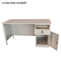 Modern office furniture desks metal office computer steel table with locking drawers and cabinet