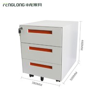 more images of High Quality Movable Stainless Steel Office Furniture 3 Drawer File Cabinet with Wheels