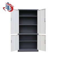 Fixed 3 adjustable shelves metal filing cabinet 4 door storage cabinet made in China