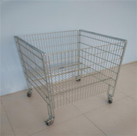 Supermarket Shelves-sales Promotion foldable promotion basket with castors