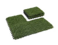 GOLDEN MOON Artificial Grass Turf Tile Interlocking Self-draining Mat