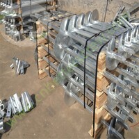 Square shaped tubular or bar shaft helical pier steel galvanized surface treatment