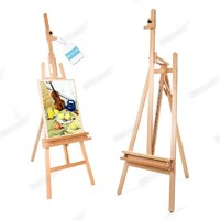 73x68x210(300)Cm Heavy Duty Extra Large Adjustable H-Frame Studio Easel With Artist Storage Tray Wooden Easel