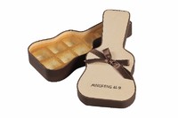 Ribbon Decorated Guitar Shape Paper Chocolate Gift Box and Food Packaging