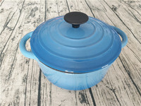 Cast iron cooking pot sauce pot round pot with double handle
