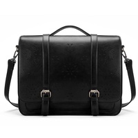 Vintage Womens Briefcase PU Leather Laptop Backpack Hollowed-Out Messenger Satchel