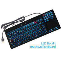 Washable Full Keys Industrial Keyboard with LED Backlight Build in Mouse Touchpad Whole Seal