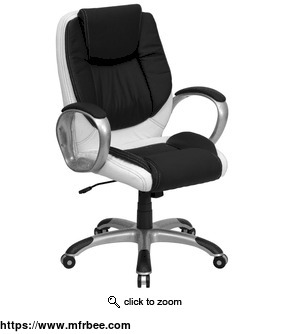 mid_back_task_chair_featuring_black_and_white_upholstery