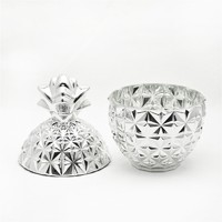 more images of wholesale electroplate storage bollte for gifts pineapple shaped glass CandyJar